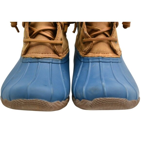 SPERRY Women's Saltwater Petrol Tan & Blue Duck Boots 6 M Rubber Rain Boots - Picture 3 of 7